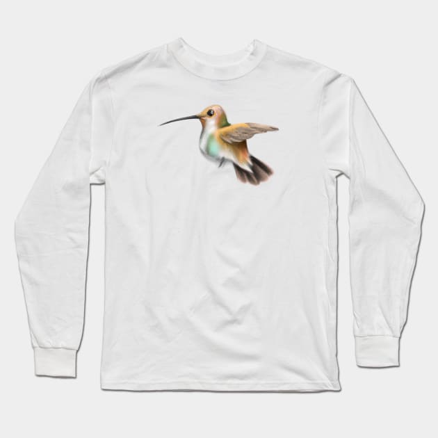 Cute Hummingbird Drawing Long Sleeve T-Shirt by Play Zoo